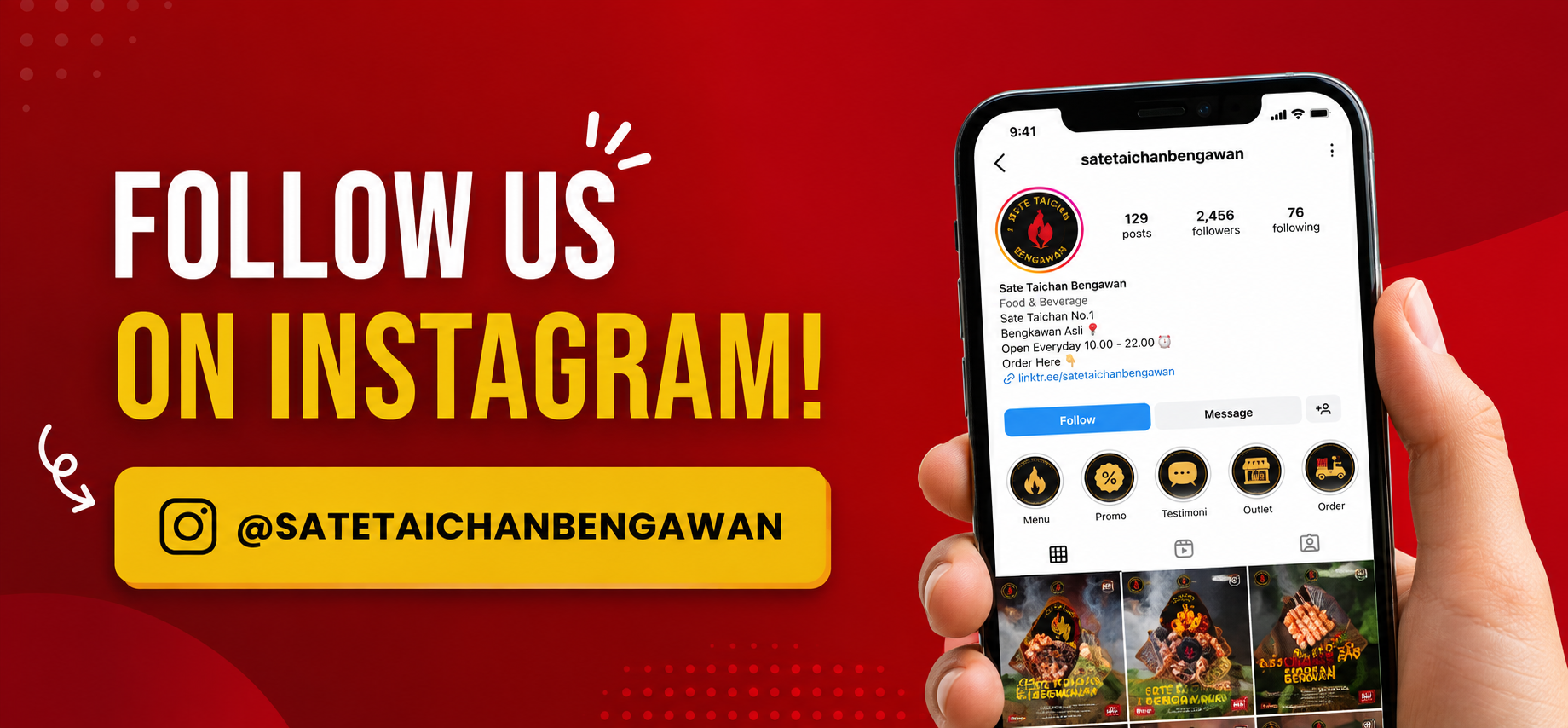Follow Sate Taichan Bengawan di Instagram